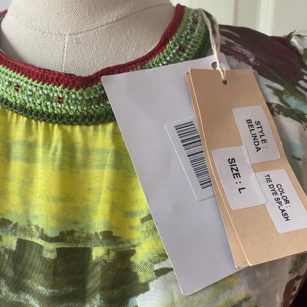 CONNOR & BLAKE Hand Crafted Tie Dye Splash Belinda Maxi Dress Women's Size Large - Picture 8 of 16
